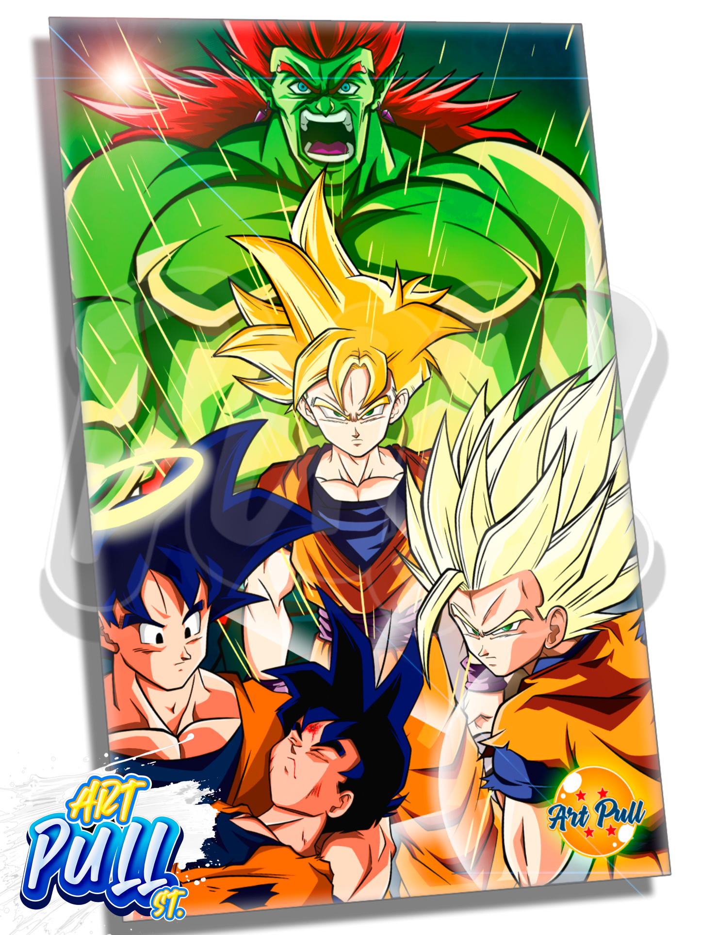 LÁMINA METÁLICA DRAGON BALL Z SILVER SOUL GOHAN SSJ2 VS. BOJACK