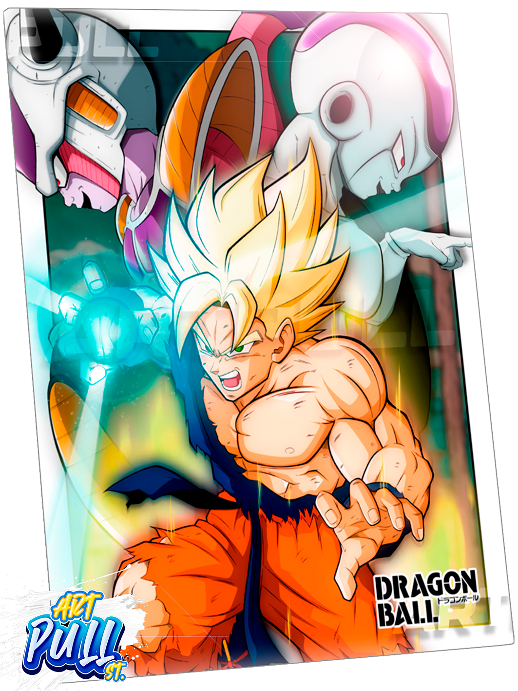 LÁMINA METÁLICA DRAGON BALL Z FACE OF EVIL GOKU VS. FREEZER