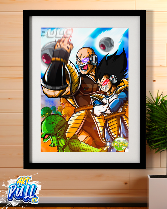 LÁMINA ALIEN ARMY VEGETA & NAPPA DRAGON BALL Z