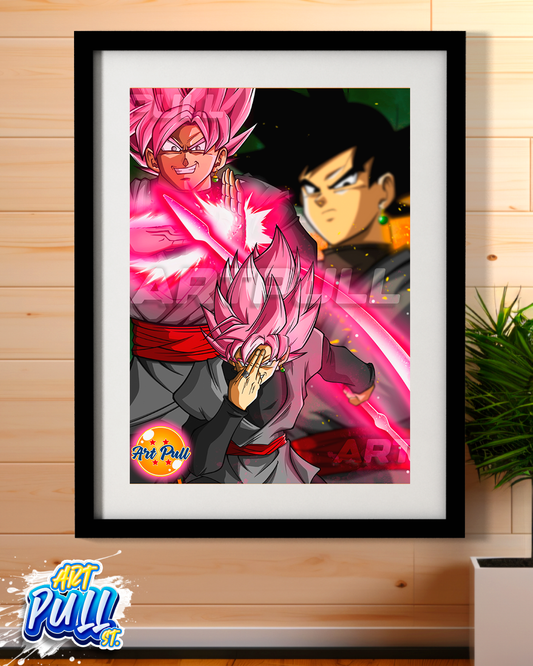 LÁMINA DRAGON BALL SUPER BLACK GOKU SSJ ROSE