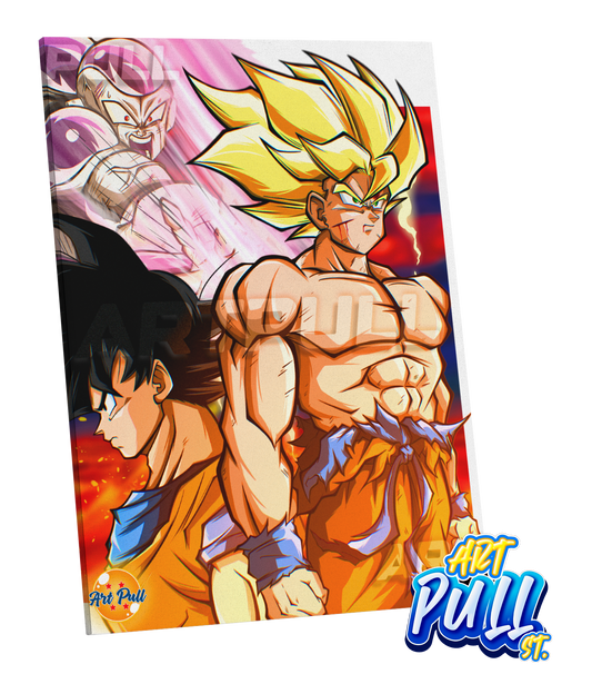 LIENZO DRAGON BALL Z COLD DEVIL GOKU VS. FREEZER