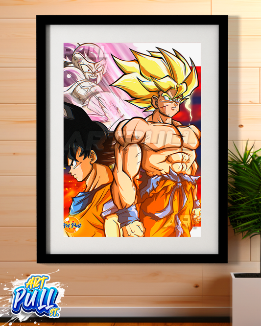 LÁMINA DRAGON BALL Z COLD DEVIL GOKU SSJ VS. FREEZER