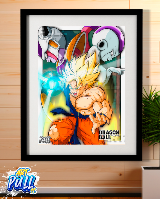 LÁMINA DRAGON BALL Z FACE OF EVIL GOKU VS. FREEZER