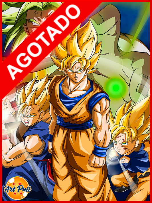 LÁMINA DRAGON BALL Z BROLY VS. FAMILY