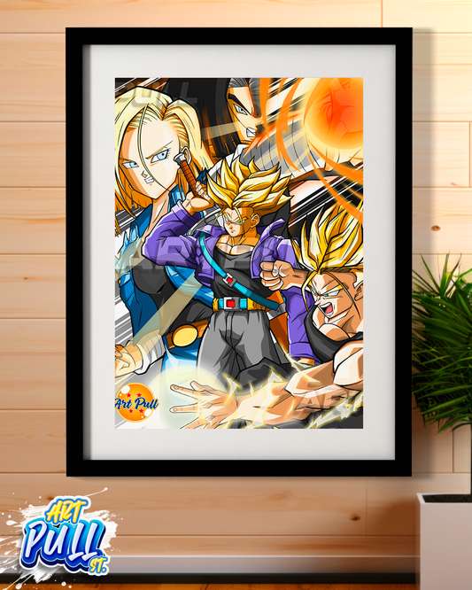 LÁMINA DRAGON BALL Z FIGHT FOR THE FUTURE TRUNKS VS. ANDROIDES