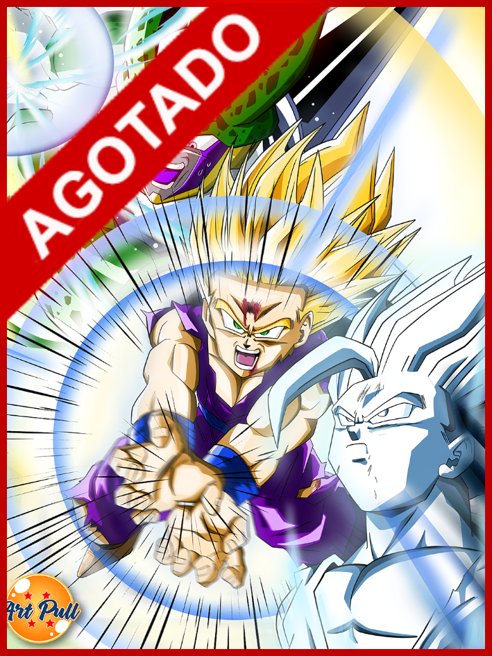 LÁMINA DRAGON BALL Z GOHAN SSJ2 VS. CELL
