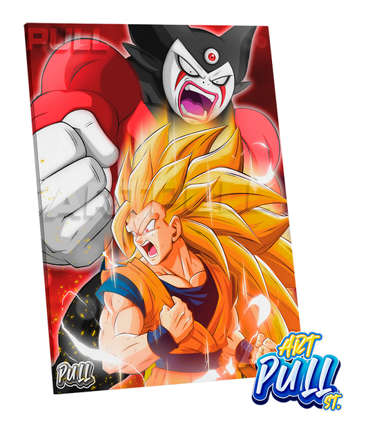 LIENZO DRAGON BALL DAIMA KING DOWN GOKU SSJ3 VS GOMAH