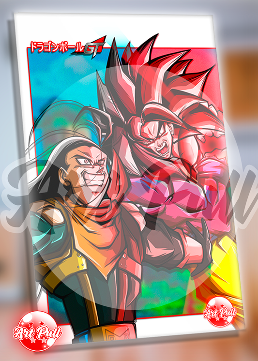 ACRÍLICO SHINING RED GOKU SSJ4 VS. SUPER C17 DRAGON BALL GT