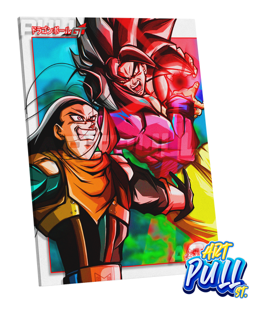 LIENZO DRAGON BALL GT SHINING RED GOKU SSJ4 VS. SUPER C17