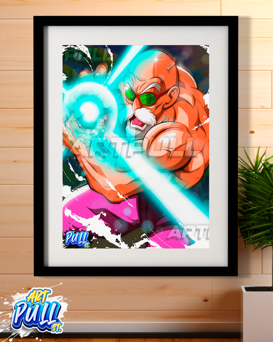 LÁMINA DRAGON BALL TSUNAMI REVENGE MUTEN ROSHI