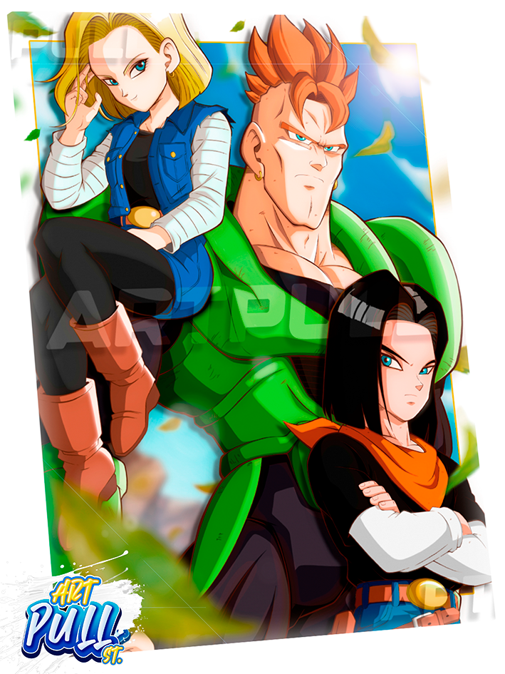 LÁMINA METÁLICA DRAGON BALL Z METAL HEARTS ANDROIDES