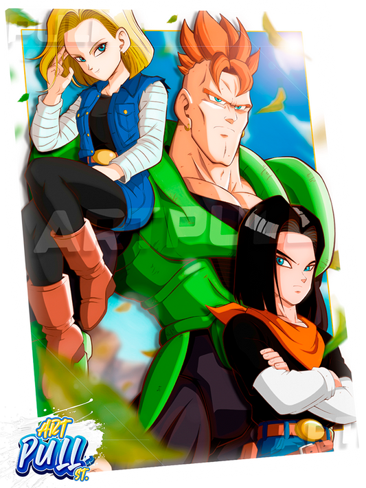 LÁMINA METÁLICA DRAGON BALL Z METAL HEARTS ANDROIDES