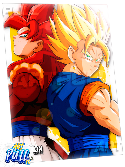 LÁMINA METÁLICA DRAGON BALL TWO OF US GOGETA & VEGETTO