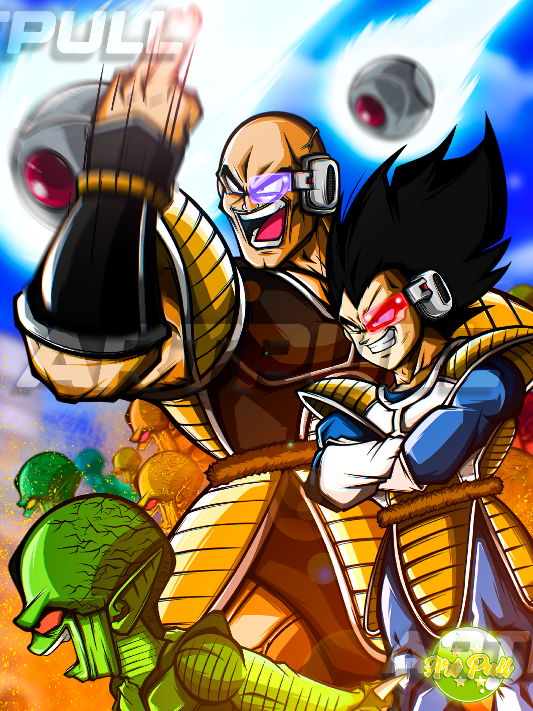 LÁMINA ALIEN ARMY VEGETA & NAPPA DRAGON BALL Z