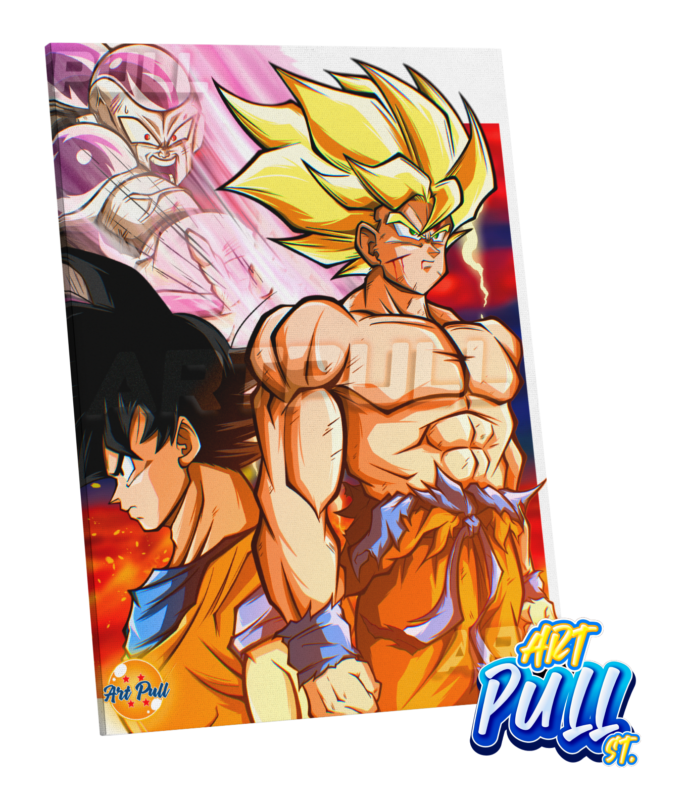 LIENZO DRAGON BALL Z COLD DEVIL GOKU VS. FREEZER