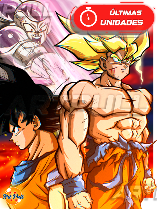 LÁMINA DRAGON BALL Z COLD DEVIL GOKU SSJ VS. FREEZER