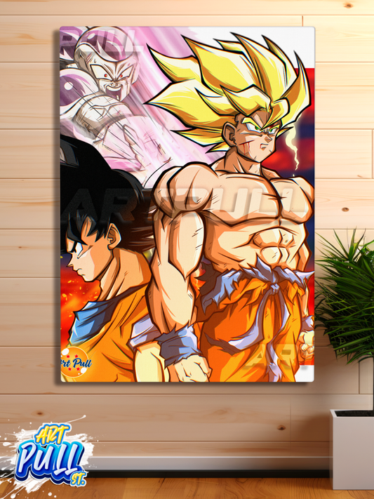 LIENZO DRAGON BALL Z COLD DEVIL GOKU VS. FREEZER