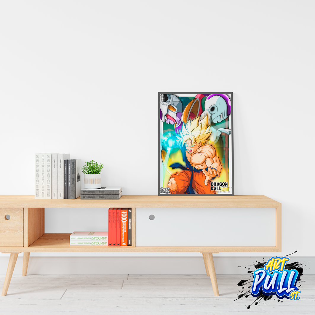 LÁMINA DRAGON BALL Z FACE OF EVIL GOKU VS. FREEZER