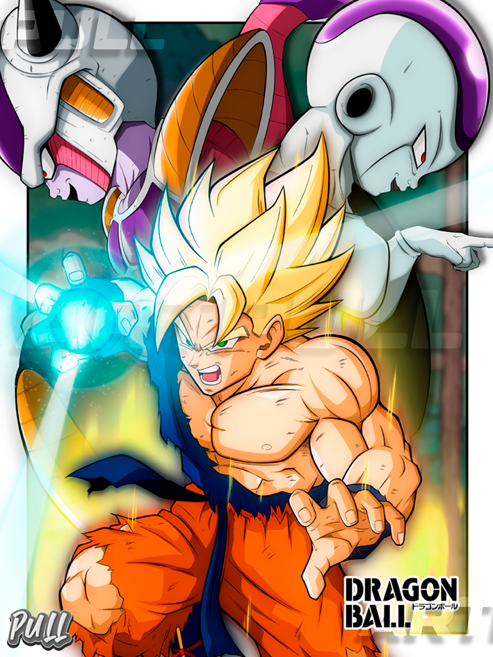 LÁMINA DRAGON BALL Z FACE OF EVIL GOKU VS. FREEZER