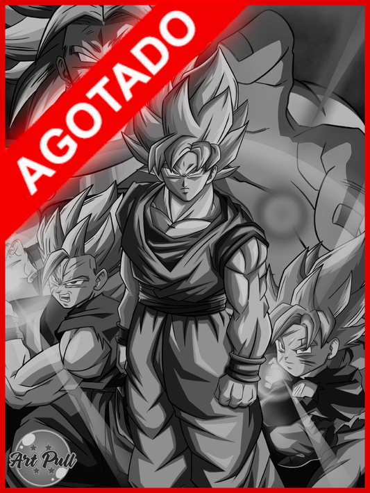LÁMINA DRAGON BALL Z BROLY VS. FAMILY
