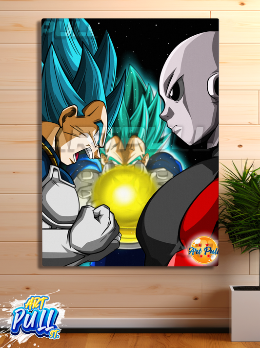 LIENZO DRAGON BALL SUPER FINAL FLASH VEGETA VS. JIREN