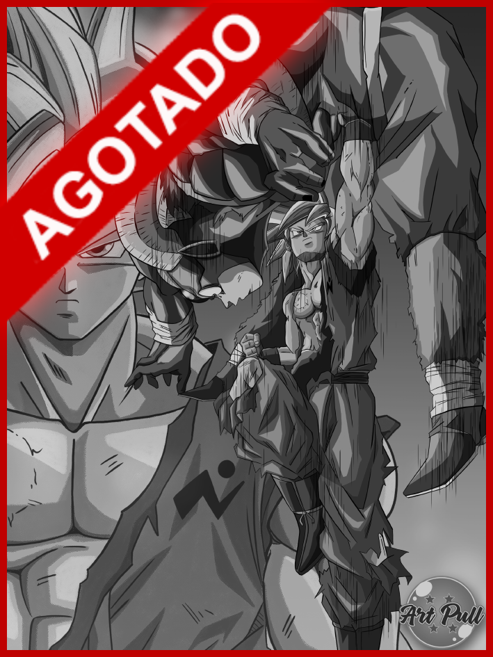 LÁMINA DRAGON BALL SUPER GOKU UI VS. MORO