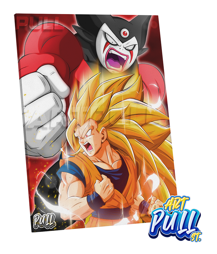 LIENZO DRAGON BALL DAIMA KING DOWN GOKU SSJ3 VS GOMAH
