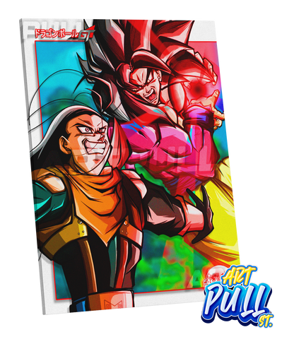 LIENZO DRAGON BALL GT SHINING RED GOKU SSJ4 VS. SUPER C17
