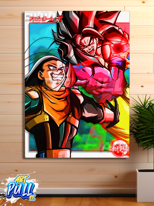 LIENZO DRAGON BALL GT SHINING RED GOKU SSJ4 VS. SUPER C17