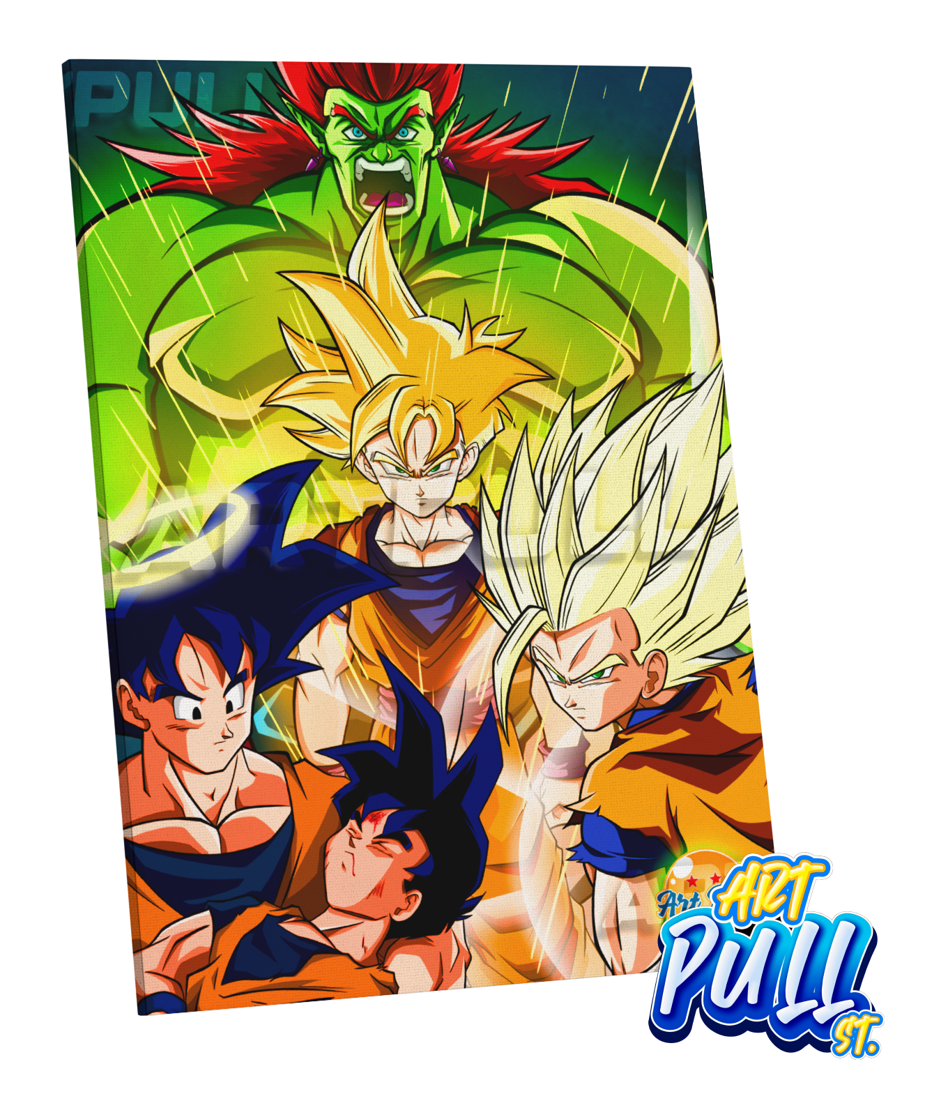 LIENZO DRAGON BALL Z SILVER SOUL GOHAN SSJ2 VS. BOJACK