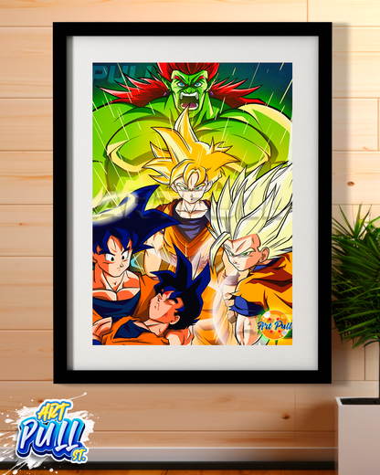 LÁMINA  DRAGON BALL Z "SILVER SOUL" GOHAN SSJ2 VS. BOJACK