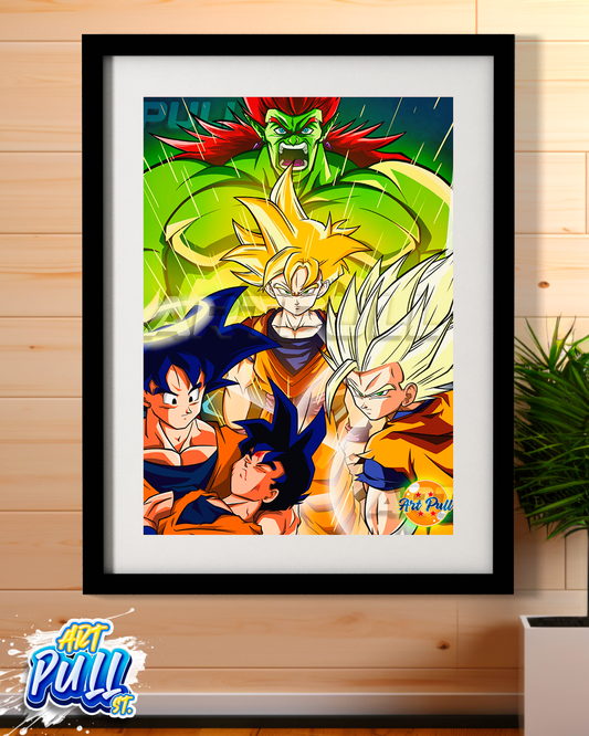 LÁMINA  DRAGON BALL Z "SILVER SOUL" GOHAN SSJ2 VS. BOJACK