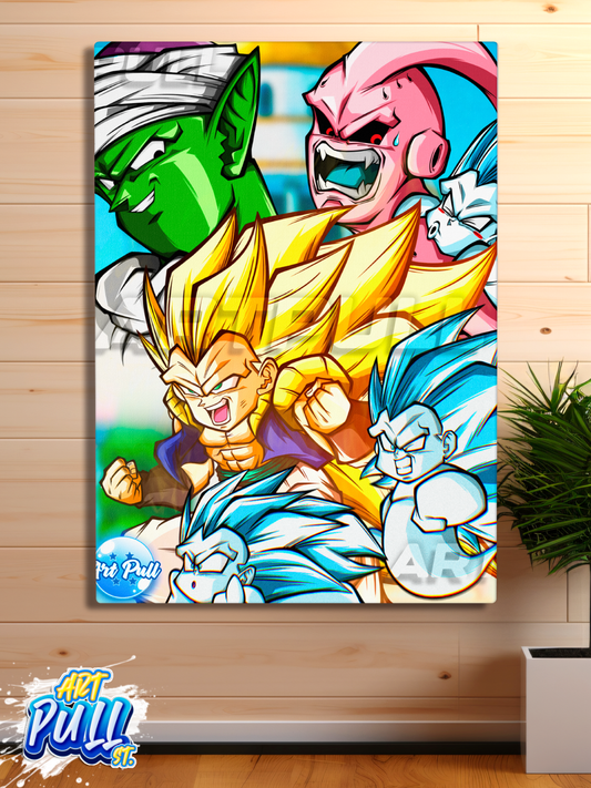 LIENZO DRAGON BALL Z SMASH GHOST GOTENKS VS. SUPER BUU