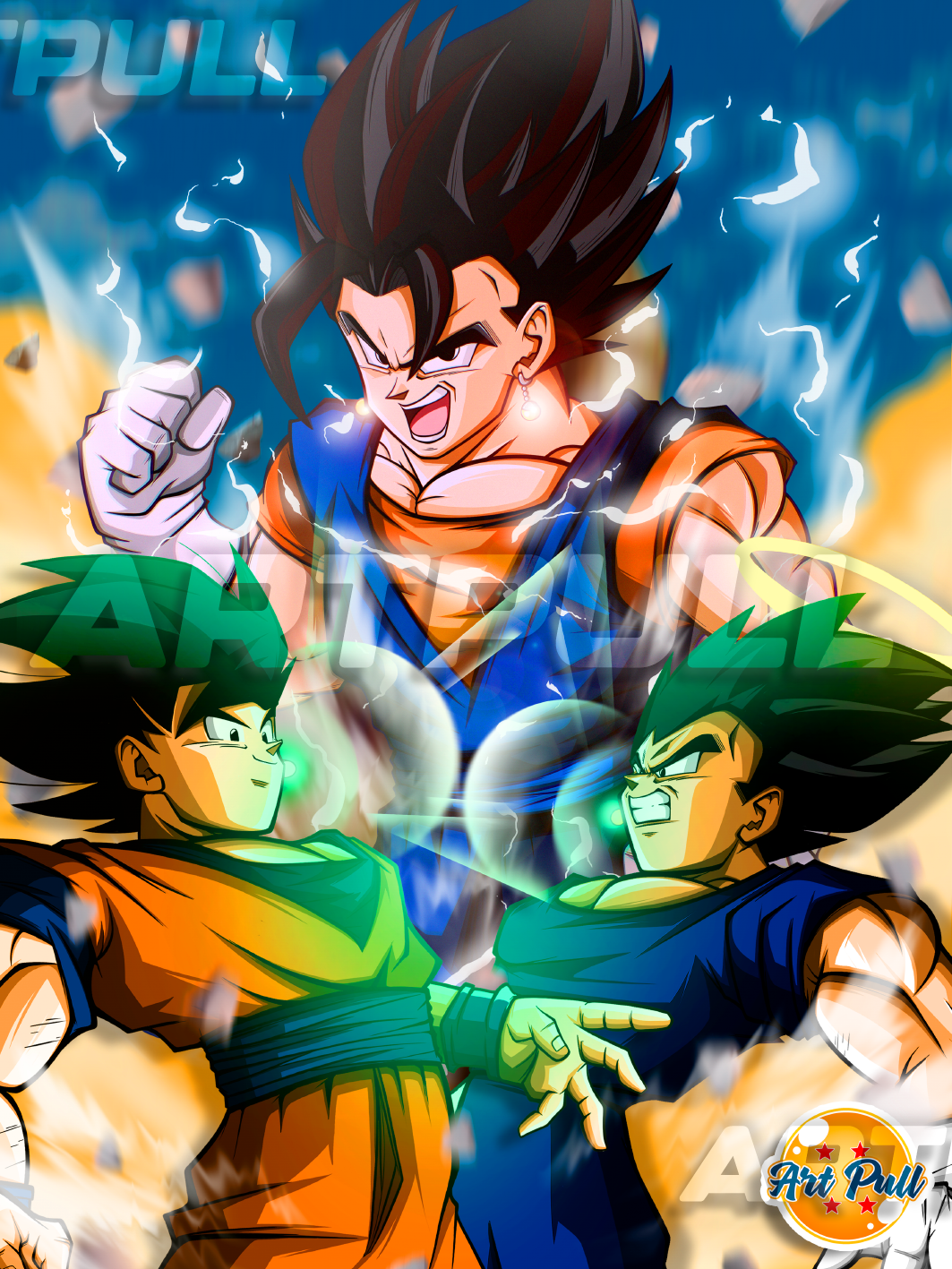 LÁMINA WE DID IT VEGETTO DRAGON BALL Z