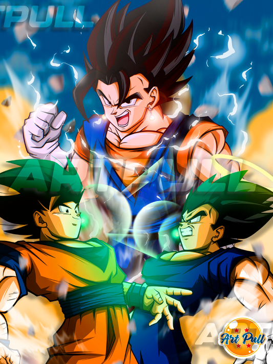 LÁMINA WE DID IT VEGETTO DRAGON BALL Z